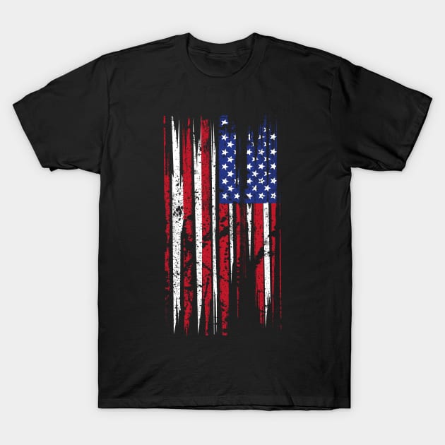 American Flag Distressed T-Shirt by monolusi